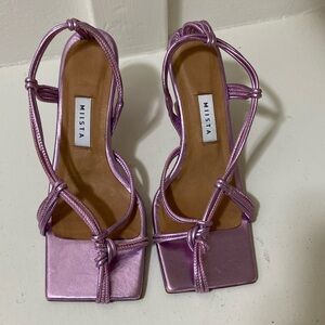 Miista Strappy Pink Metallic Heels 38